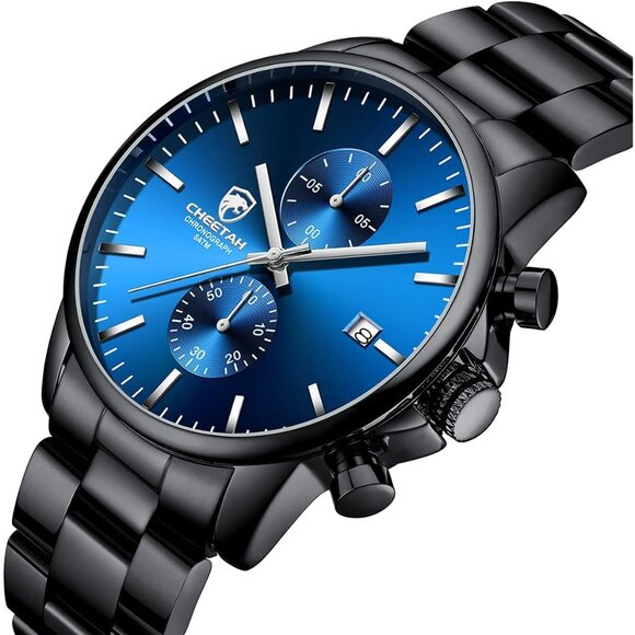 ⚡Men's Watches with Black Stainless Steel and Metal Casual Waterproof Colorful - Picture 2 of 7